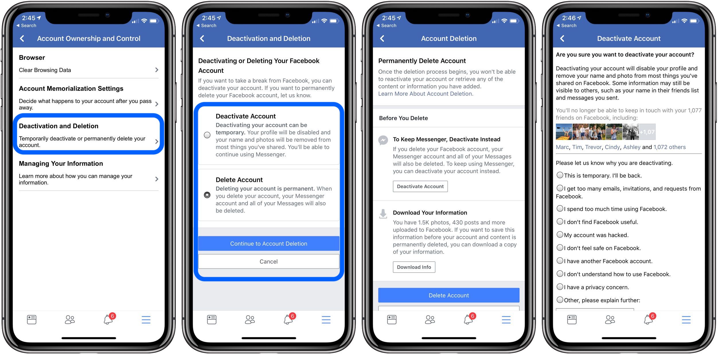 how to deactivate facebook account 2019